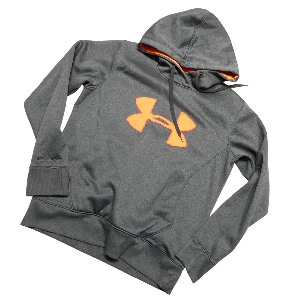 Under Armour Storm Hoodie Sweatshirt Mens Medium Gray ColdGear Fleece Pullover